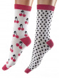 Cherry Pattern Bamboo Socks 2 Pair Pack - Pink Mix