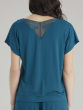 Botanical Lace Short Sleeved Top - Indigo