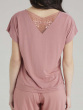 Botanical Lace Short Sleeved Top - Dusty Rose