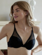 Delicate Lace Underwired T-shirt Bra - Black