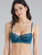 Geo Lace Non Padded Balconette Bra - Indigo