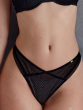 Diamond Mesh V Thong - Black