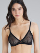 Heart Mesh Non Padded Triangle Bra - Black