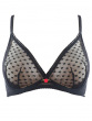 Heart Mesh Non Padded Triangle Bra - Black