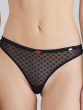 Heart Mesh Thong - Black