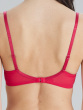 Peony Embroidery Non Padded Balconette Bra - Crimson