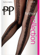 Animal Pattern Back Seam Tights - Black