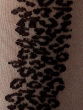 Animal Pattern Back Seam Tights - Black