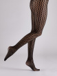 Leaf Net Pattern Tights - Black