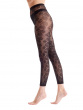 Floral Footless Tights - Black