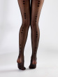 Heart Back Seam Tights - Black