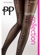 Heart Back Seam Tights - Black