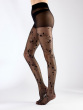 Floral Tattoo Pattern Tights - Black