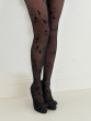 Floral Tattoo Pattern Tights - Black