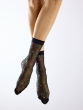 Floral Pattern Sheer Socks - Black