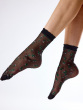 Floral Pattern Sheer Socks - Black