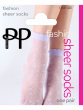 Bow Pattern Sheer Socks - Lavender