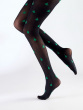 All Over Christmas Tree Opaque Tights - Black Mix