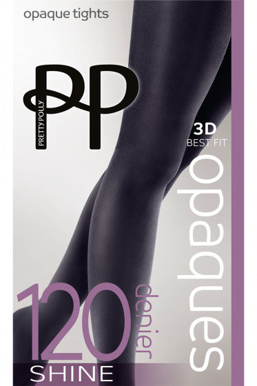 120 Denier 3D Shine Opaque Tights - Black