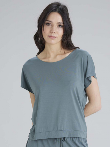 Botanical Lace Short Sleeved Top - Sage