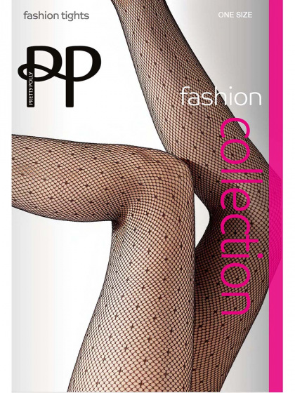 Spot Net Fashion Tights - Black