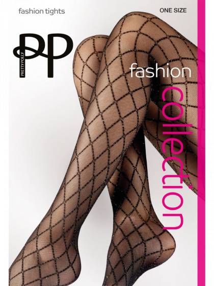 Sparkly Diamond Mesh Tights - Black/Gold