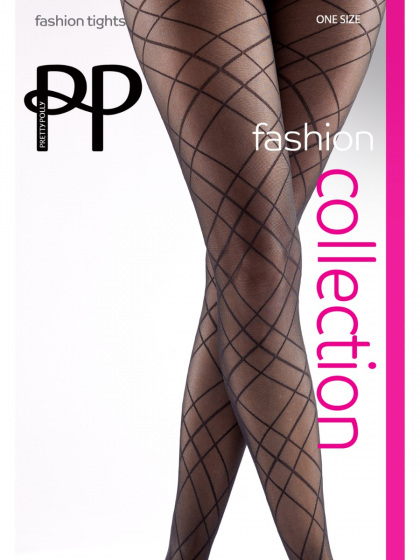 Ribbon Pattern Tights - Black