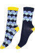 Scallop Bamboo Socks 2 Pair Pack - Navy Mix