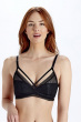 Diamond Mesh Non Wired Padded Bralette - Black