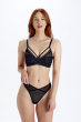 Diamond Mesh Non Wired Padded Bralette - Black