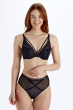 Diamond Mesh Padded High Apex Bra - Black