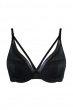 Diamond Mesh Padded High Apex Bra - Black