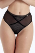 Diamond Mesh High Waisted Brief - Black