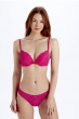 Lola Lace Push Up Plunge Bra - Hot Pink