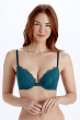 Lola Lace Push Up Plunge Bra - Indigo