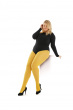 Curves Plush Opaque 60 Denier Tights - Mustard