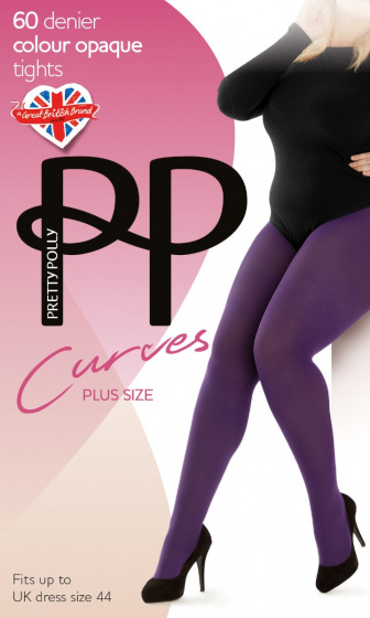 Curves Plush Opaque 60 Denier Tights - Purple