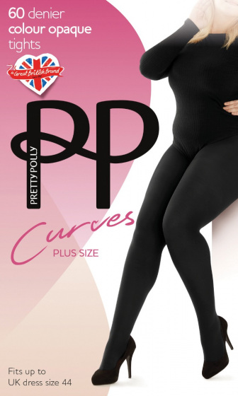 Curves Plush Opaque 60 Denier Tights - Black