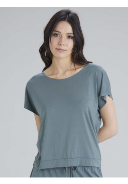 Botanical Lace Short Sleeved Top - Sage