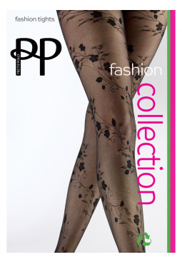 Floral Tattoo Pattern Tights - Black