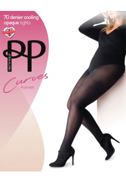 Curves 70 Denier Opaque Cooling Tights - Black