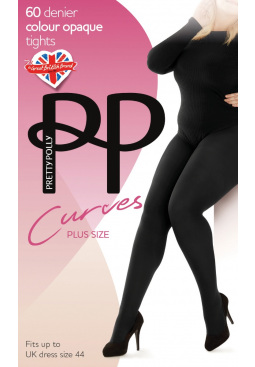 Curves 60 Denier Plush Opaque Tights - Black