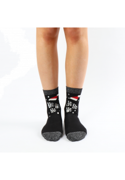 Christmas Ho Ho Ho Socks - Black Mix