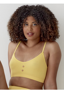 Seamfree Eco-Wear Rib Button Bra - Pale Gold