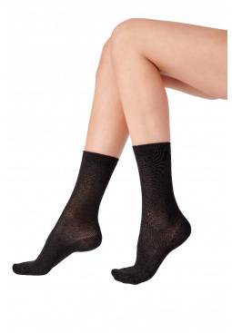 Bamboo Textured Design Socks 2 Pair Pack - Black