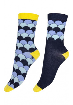 Scallop Bamboo Socks 2 Pair Pack - Navy Mix