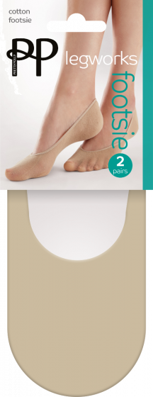 Cotton Footsie 2 Pair Pack - Nude